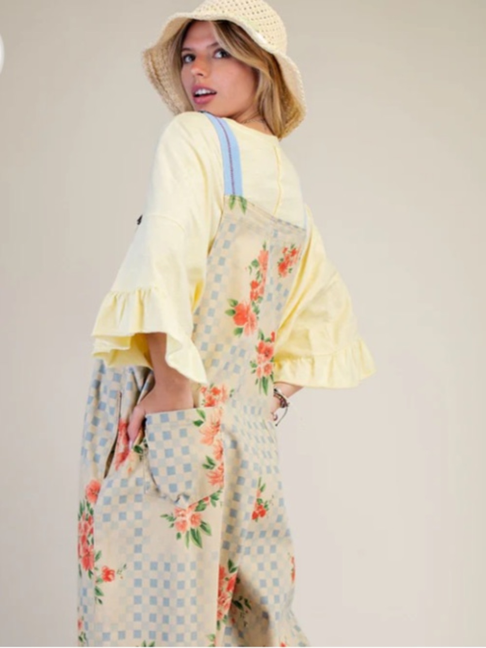 EASEL Picnic Patchwork Twill
Overalls - Picture 2 of 3